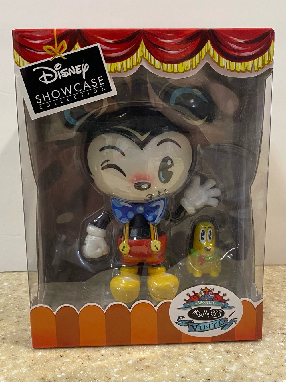 Disney Black, Red, Yellow & Blue Mickey Vinyl Figure with Pluto